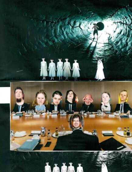 Collage mit Köpfen von Robin Gilly