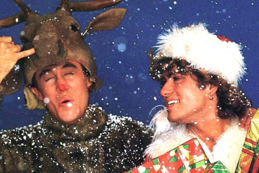 Weihnachtsfoto des Popduos WHAM!